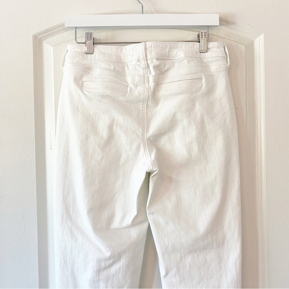 NYDJ Pleated Cuffed Ankle Carrot Leg White Jeans Size 4 - Picture 8 of 12
